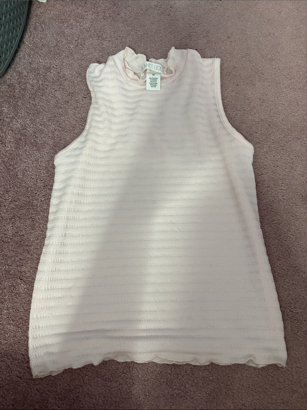 Planet Gold Pale Pink Sleeveless Ribbed Tank Top